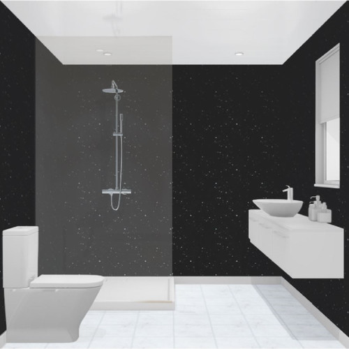 Multipanel Classic Stardust 2400mm x 900mm Hydro-Lock Tongue & Groove Bathroom Wall Panel Shower Room Lifestyle View