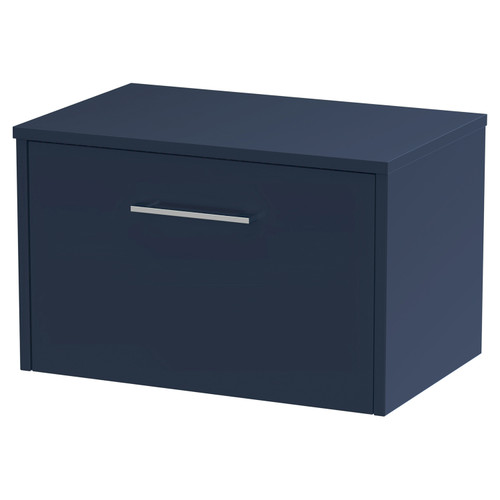 Hudson Reed Juno Midnight Blue 600mm Wall Hung Single Drawer Vanity Unit and Worktop - JNU2922W