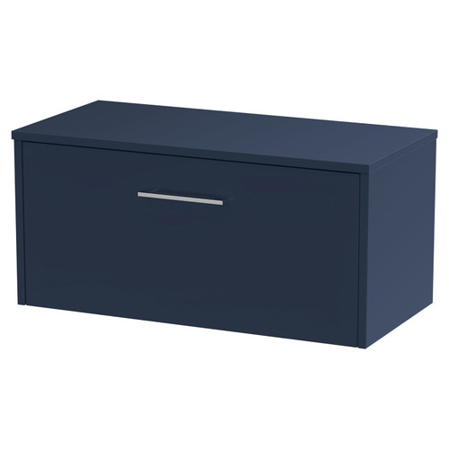 Hudson Reed Juno Midnight Blue 800mm Wall Hung Single Drawer Vanity Unit and Worktop - JNU2925W