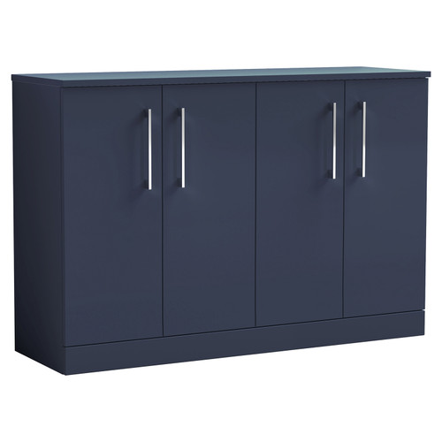 Nuie Arno Midnight Blue 1200mm 4 Door Vanity Unit with Worktop - ARN2903W2