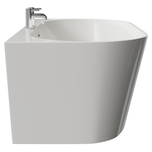 Georgia 1500mm x 750mm Round Double Ended Freestanding Back to Wall Bath with Tap Ledge Side View