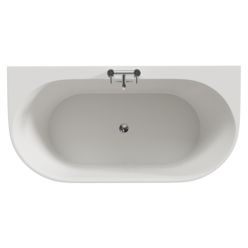 Georgia 1500mm x 750mm Round Double Ended Freestanding Back to Wall Bath with Tap Ledge View from Top