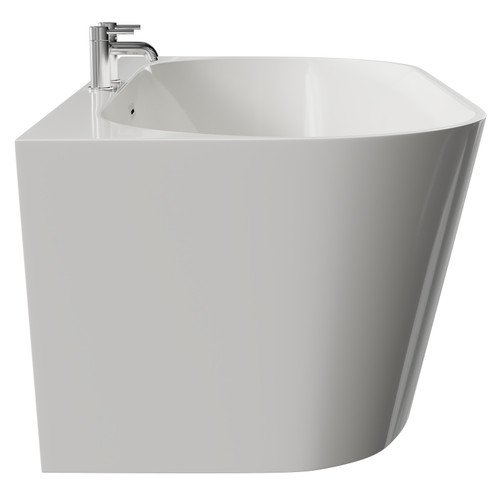 Georgia 1700mm x 800mm Round Double Ended Freestanding Back to Wall Bath with Tap Ledge Side View