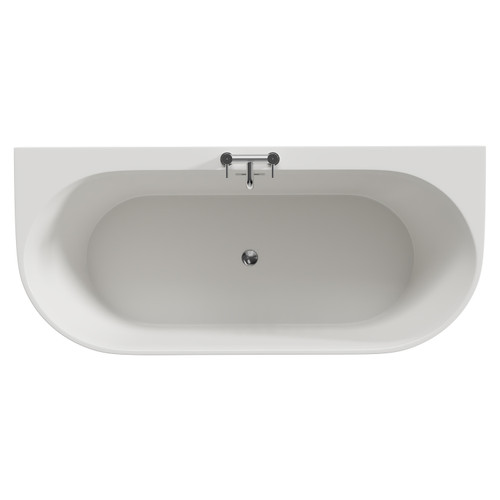 Georgia 1700mm x 800mm Round Double Ended Freestanding Back to Wall Bath with Tap Ledge View from Top