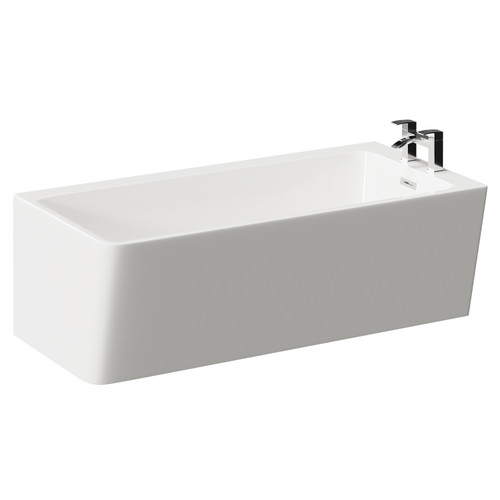 Ivy 1500mm x 740mm Right Hand Square Single Ended Freestanding Corner Fit Bath Left Hand View