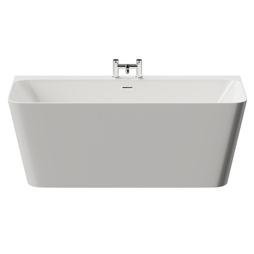 Palermo 1600mm x 750mm Square Double Ended Freestanding Back to Wall Bath Front View
