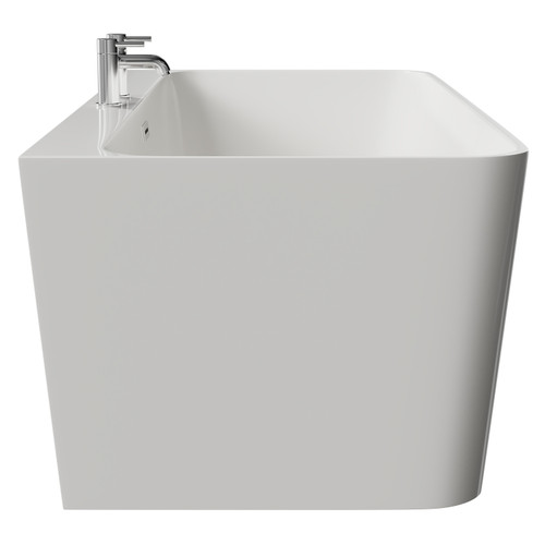 Palermo 1600mm x 750mm Square Double Ended Freestanding Back to Wall Bath Side View