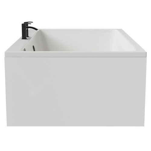 Verna 1800mm x 1100mm 6 Jet Matt Black Flat Jet Double Ended Whirlpool Bath Side View
