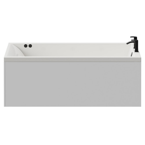 Summit 1700mm x 750mm 6 Jet Matt Black Flat Jet Single Ended Whirlpool Bath Front View