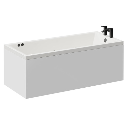 Summit 1700mm x 750mm 6 Jet Matt Black Flat Jet Single Ended Whirlpool Bath Left Hand View