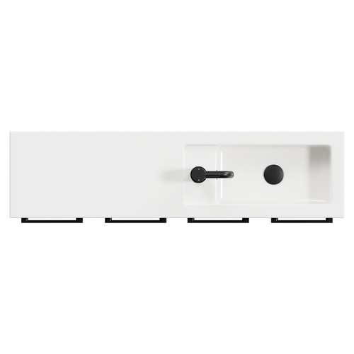 Napoli Combination Gloss Grey 1000mm Floor Standing Vanity Unit with Slimline 1 Tap Hole Basin and 4 Doors with Matt Black Handles View from Top