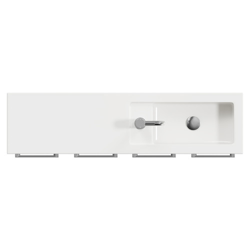 Napoli Combination Gloss White 1000mm Floor Standing Vanity Unit with Slimline 1 Tap Hole Basin and 4 Doors with Chrome Handles View from Top