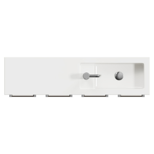 Napoli Combination Bordalino Oak 1000mm Floor Standing Vanity Unit with Slimline 1 Tap Hole Basin and 4 Doors with Chrome Handles View from Top