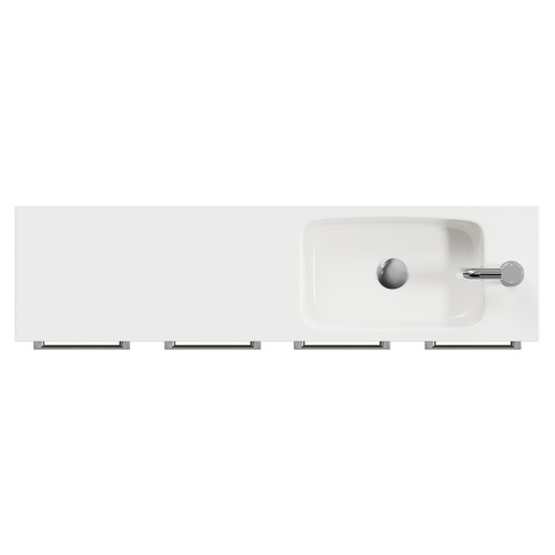 Napoli Combination Gloss White 1000mm Floor Standing Vanity Unit with Slimline 1 Tap Hole Round Basin and 4 Doors with Chrome Handles View from Top