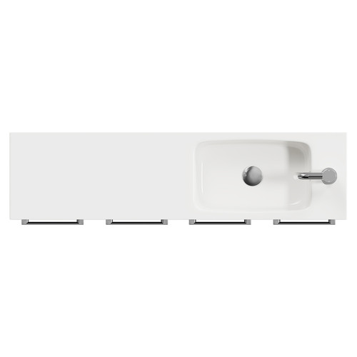 Napoli Combination Gloss Grey 1000mm Floor Standing Vanity Unit with Slimline 1 Tap Hole Round Basin and 4 Doors with Chrome Handles View from Top
