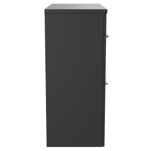Napoli Gloss Grey 800mm x 390mm Floor Standing Vanity Unit for Countertop Basins and 2 Drawers with Chrome Handles Side View