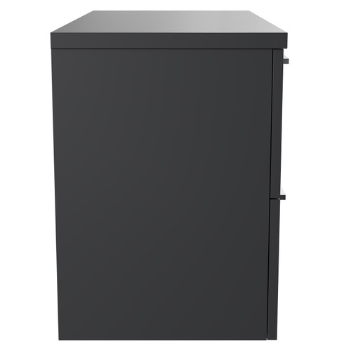 Napoli Gloss Grey 800mm x 390mm Wall Mounted Vanity Unit for Countertop Basins and 2 Drawers with Chrome Handles Side View