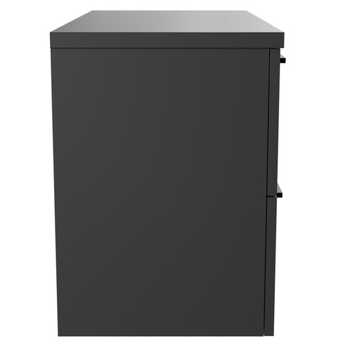Napoli Gloss Grey 800mm x 390mm Wall Mounted Vanity Unit for Countertop Basins and 2 Drawers with Matt Black Handles Side View Napoli Gloss Grey 800mm x 390mm Wall Mounted Vanity Unit for Countertop Basins and 2 Drawers with Matt Black Handles Side View