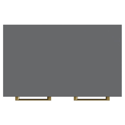 Napoli Gloss Grey 600mm x 390mm Floor Standing Vanity Unit for Countertop Basins and 2 Doors with Brushed Brass Handles View from Top
