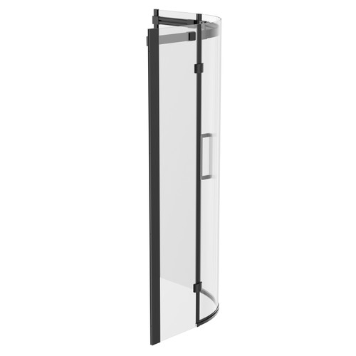 Series 10 Colore Matt Black 900mm Inline Quadrant Shower Enclosure Side View