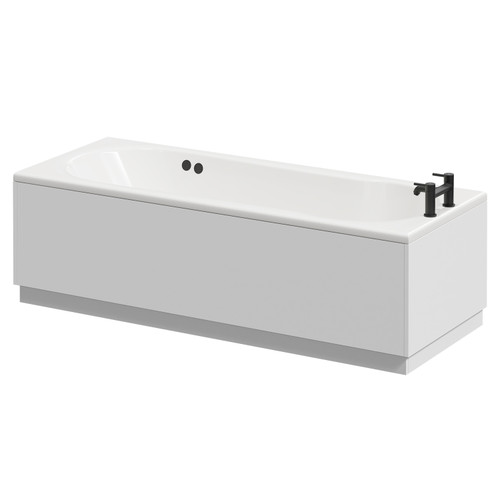 Keyhole 1700mm x 800mm 12 Jet Matt Black Flat Jet Single Ended Whirlpool Shower Bath Right Hand View