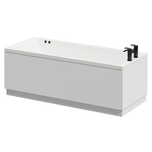 Slim Edge 1700mm x 700mm 12 Jet Matt Black Flat Jet Single Ended Whirlpool Bath Right Hand View