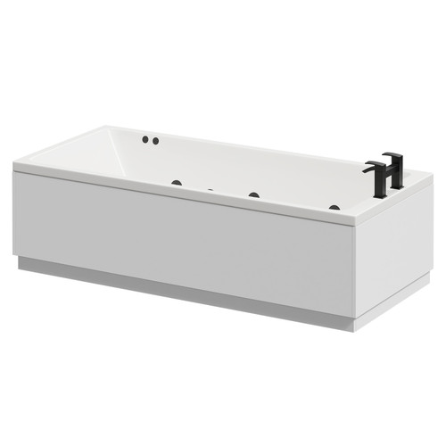 Slim Edge 1800mm x 800mm 6 Jet Matt Black Flat Jet Single Ended Whirlpool Bath Right Hand View