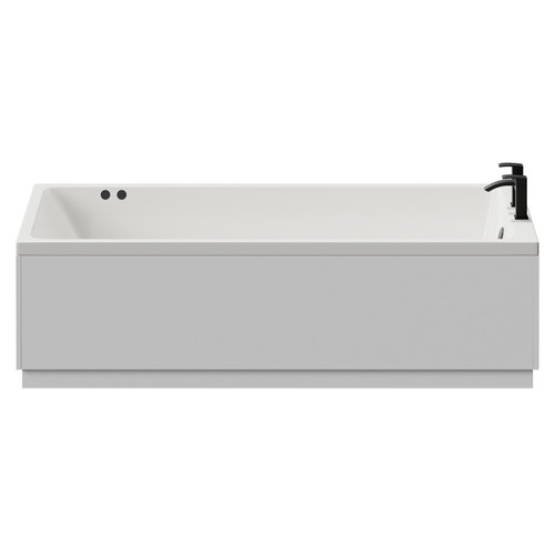 Slim Edge 1800mm x 800mm 6 Jet Matt Black Flat Jet Single Ended Whirlpool Bath View from Front