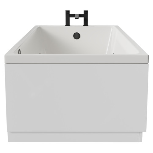 Slim Edge 1800mm x 800mm 6 Jet Matt Black Flat Jet Single Ended Whirlpool Bath Side View