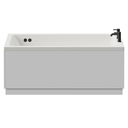 Slim Edge 1500mm x 700mm 12 Jet Matt Black Flat Jet Single Ended Whirlpool Bath View from Front