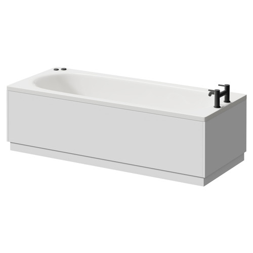 Monte Carlo 1700mm x 700mm 12 Jet Matt Black V-Tec Textured Base Anti Slip Single Ended Whirlpool Bath Right Hand View