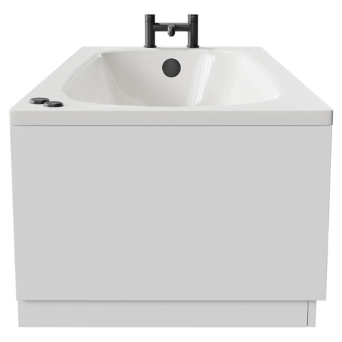 Monte Carlo 1700mm x 700mm 12 Jet Matt Black V-Tec Textured Base Anti Slip Single Ended Whirlpool Bath Side View