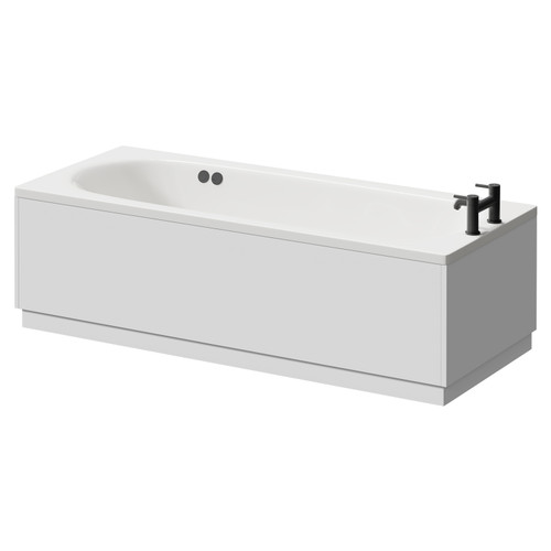 Monte Carlo 1700mm x 700mm 6 Jet Matt Black Flat Jet Textured Base Anti Slip Single Ended Whirlpool Bath Right Hand View