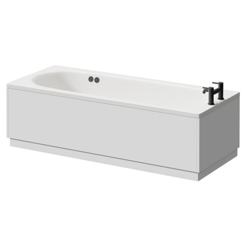 Monte Carlo 1700mm x 700mm 12 Jet Matt Black Flat Jet Textured Base Anti Slip Single Ended Whirlpool Bath Right Hand View