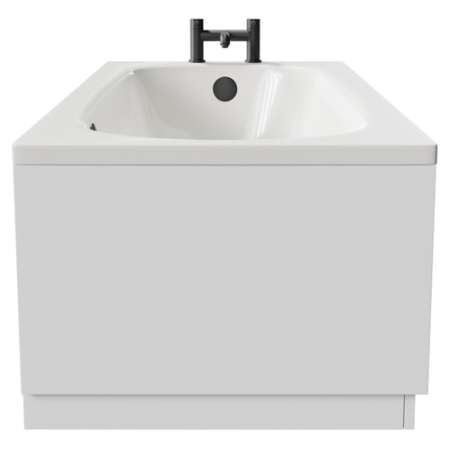 Monte Carlo 1700mm x 700mm 12 Jet Matt Black Flat Jet Textured Base Anti Slip Single Ended Whirlpool Bath Side View
