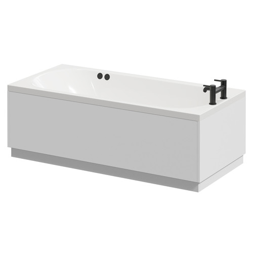 Compact 1500mm x 700mm 6 Jet Matt Black Flat Jet Single Ended Whirlpool Bath Right Hand View