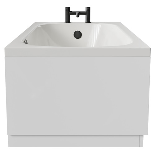 Compact 1500mm x 700mm 6 Jet Matt Black Flat Jet Single Ended Whirlpool Bath Side View
