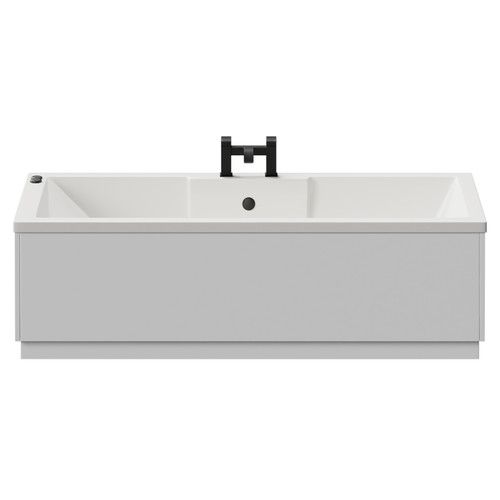 Legend 1700mm x 700mm Right Hand 12 Jet Matt Black V-Tec Single Ended Whirlpool Bath View from Front