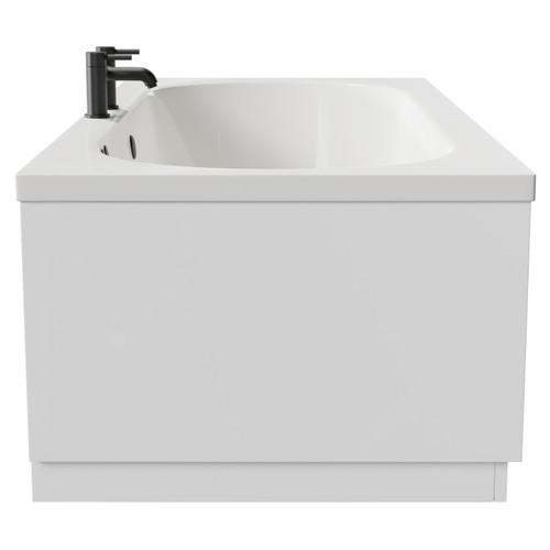 Metropole 1700mm x 750mm 12 Jet Matt Black Flat Jet Double Ended Whirlpool Bath Side View