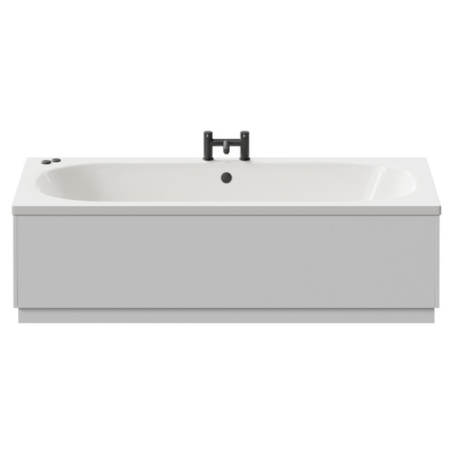 Metropole 1800mm x 800mm 12 Jet Matt Black V-Tec Double Ended Whirlpool Bath View from Front