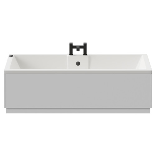 Legend 1700mm x 750mm Left Hand 12 Jet Matt Black V-Tec Single Ended Whirlpool Bath View from Front