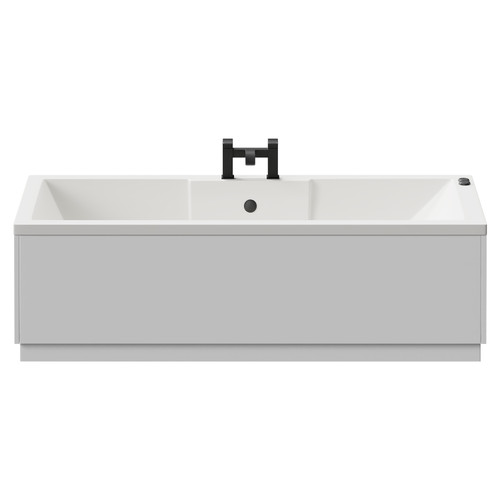 Legend 1700mm x 700mm Left Hand 12 Jet Matt Black V-Tec Single Ended Whirlpool Bath View from Front