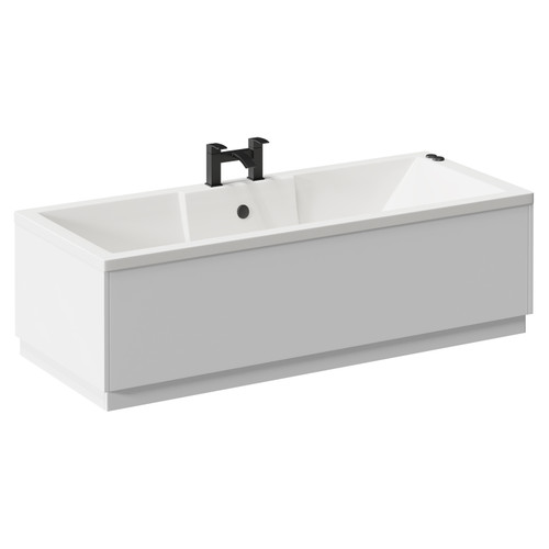 Legend 1700mm x 700mm Left Hand 12 Jet Matt Black V-Tec Single Ended Whirlpool Bath Left Hand View