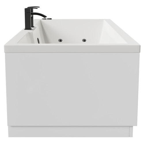 Legend 1700mm x 700mm Left Hand 12 Jet Matt Black V-Tec Single Ended Whirlpool Bath Side View