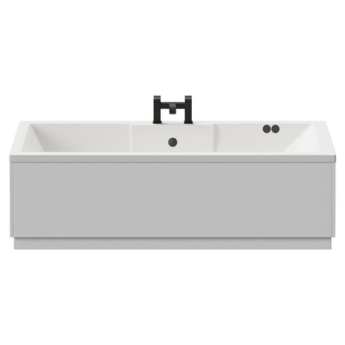 Legend 1700mm x 700mm Left Hand 6 Jet Matt Black Flat Jet Single Ended Whirlpool Bath View from Front