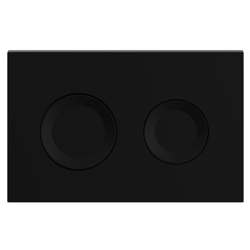 Pavia Colore Matt Black Dual Flush Plate with Round Buttons View from Front