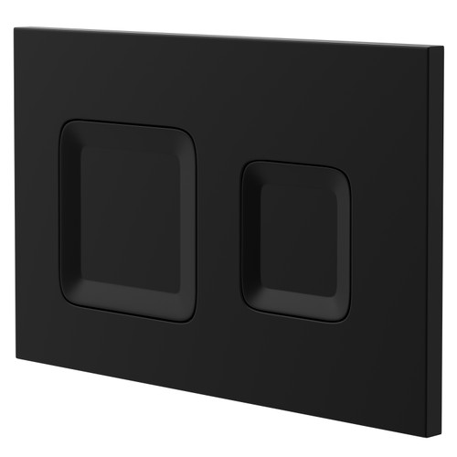 Vienna Colore Matt Black Dual Flush Plate with Square Buttons Right Hand View