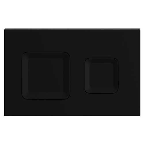 Vienna Colore Matt Black Dual Flush Plate with Square Buttons View from Front