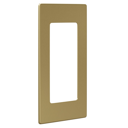Proofvision Brushed Brass Face Plate For PV11 In-Wall Twin Electric Toothbrush Charger and PV12 Shaver Combo - PV11-BS-FR Left Hand View