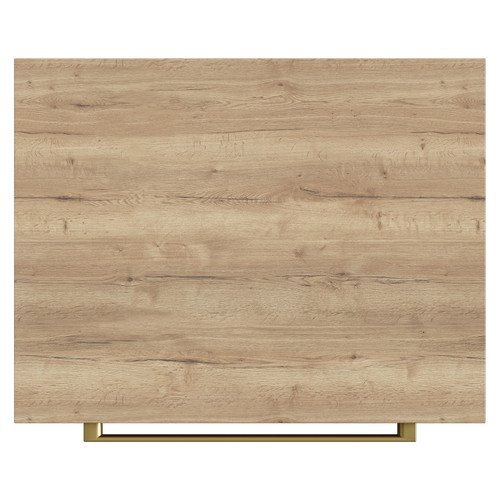 Napoli Tobacco Oak 500mm Wall Mounted Vanity Unit for Countertop Basins with Single Drawer and Brushed Brass Handle View from Top